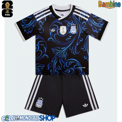 Maglie da calcio Argentina Seconda Maglia Bambino Mondiali 2026  Manica Corta + Pantaloni corti)